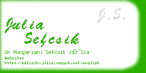 julia sefcsik business card